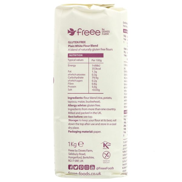 Doves Farm | Gluten Free Plain White Flour | 1kg Hot on Sale