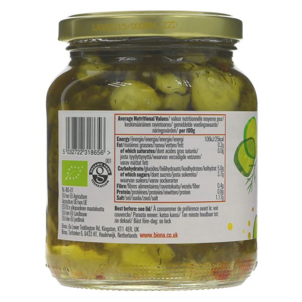 Biona | Gherkin Slices | 350G Online