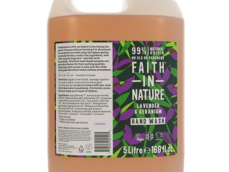 Faith In Nature | Hand Wash-lavender & Geranium | 5L For Cheap