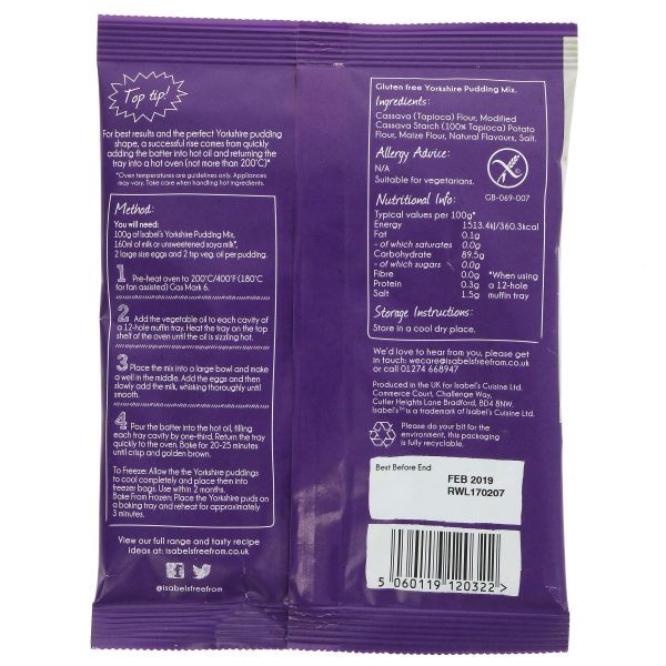 Isabels | Yorkshire Pudding Mix - G free | 100G Hot on Sale