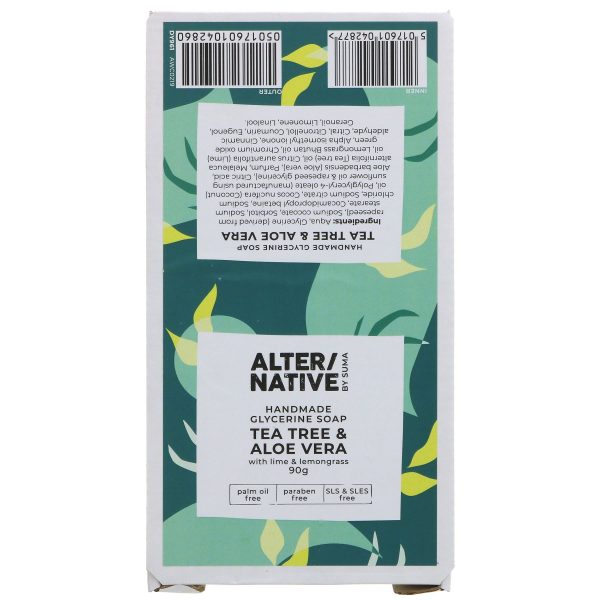 Alter Native | Glycerine Soap - Tea Tree & Aloe - Refreshing - with lemongrass | 90g Online now