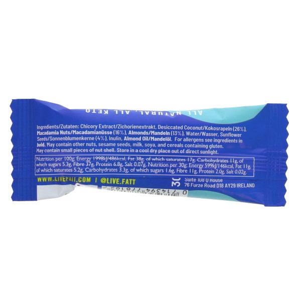 Fatt Bar | Fatt Coconut + Macadamia  Bar | 30g Hot on Sale