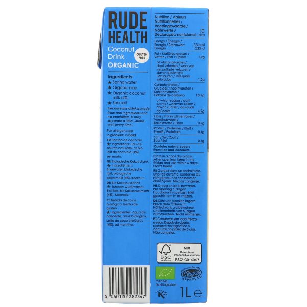 Rude Health | Coconut Drink Organic | 1l Online Hot Sale