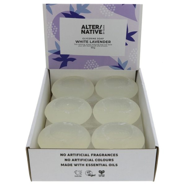 Alter Native | Glycerine Soap - White Lavender - Round soap bar | 90g For Sale