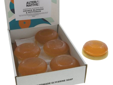 Alter Native | Glycerine Soap - Orange Bloss - With petitgrain   round bar | 90g For Sale