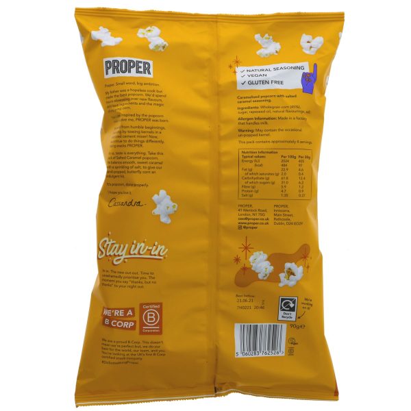 Propercorn | Popcorn - Salted Caramel | 90g Supply