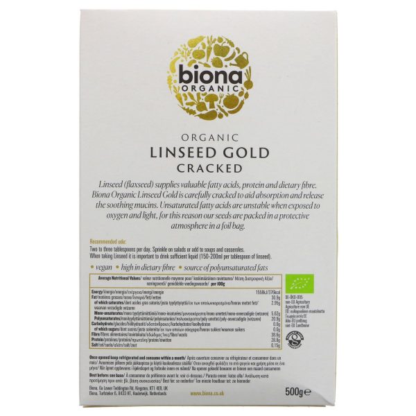 Biona | Cracked Linseed Gold Organic - Omega 3 Extra | 500g Cheap