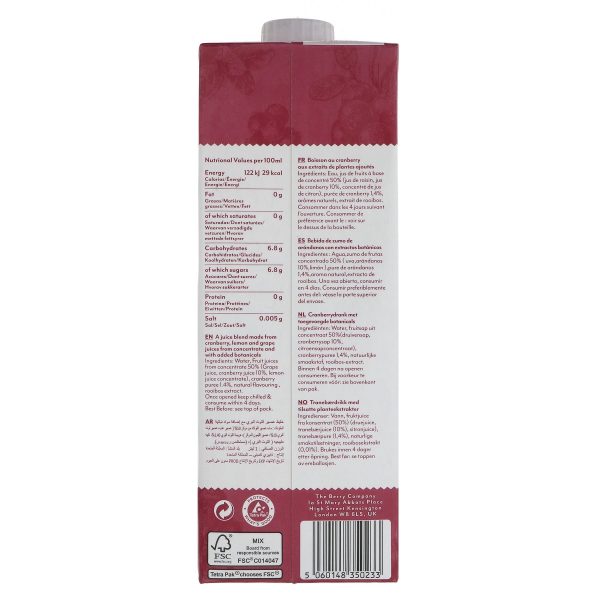 Berry Company | Cranberry Juice | 1l For Cheap