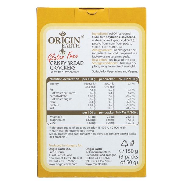 Origin Earth | Gluten Free Crackers | 150g For Discount