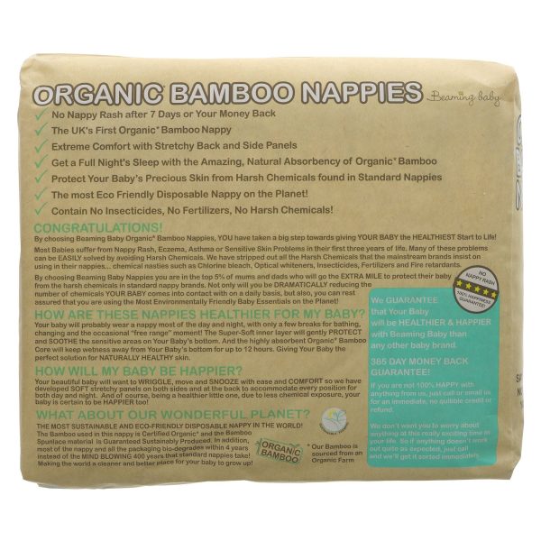 Beaming Baby | Organic Bamboo Nappies Size 5 - 15-19kg, 22 pcs bag | 22 Online now