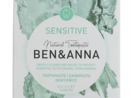 Ben & Anna | Toothpaste - Sensitive - Palm oil free In a glass jar | 100ml For Sale