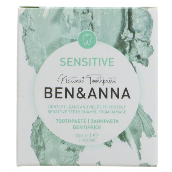 Ben & Anna | Toothpaste - Sensitive - Palm oil free In a glass jar | 100ml For Sale