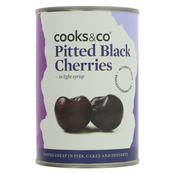 Cooks & Co | Pitted Black Cherries - In Light Syrup | 425g Online now