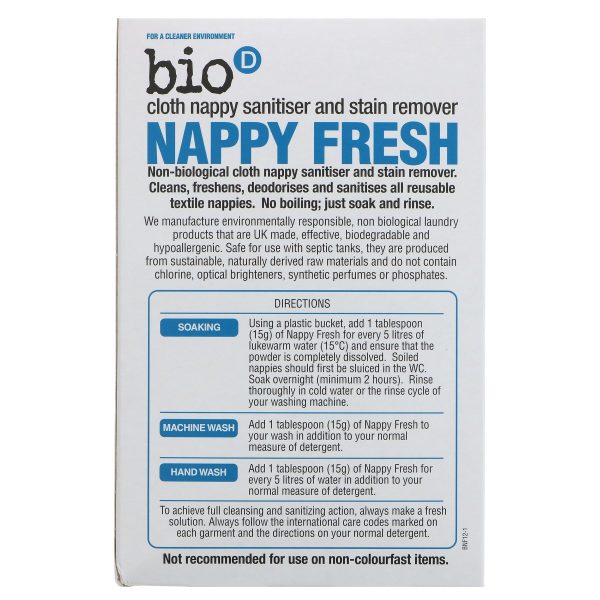 Bio D | Nappy Fresh - Santiser & Stain Remover | 500g Supply