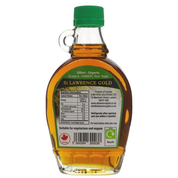 St Lawrence Gold | Og Maple Syrup Grade A Amber | 250ML Online