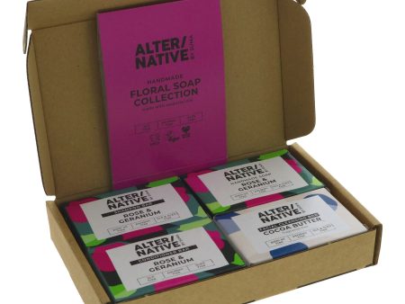 Alter Native | Gift Set - Floral - 4 Bars - Facial   Shampoo   Conditioner   Rose | set For Cheap