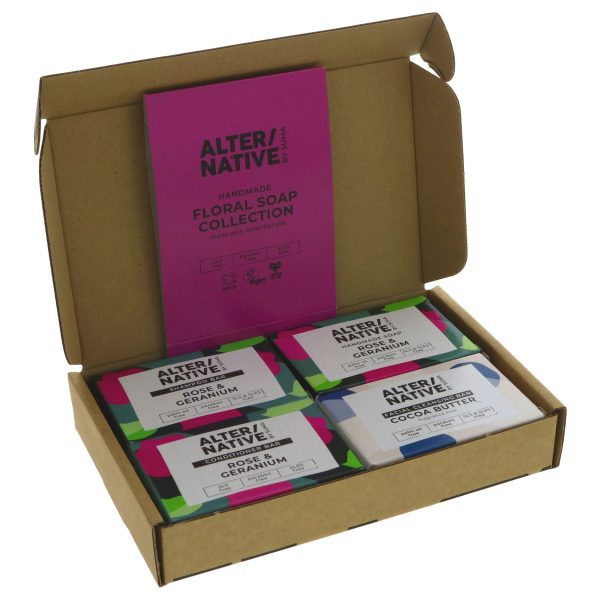 Alter Native | Gift Set - Floral - 4 Bars - Facial   Shampoo   Conditioner   Rose | set For Cheap