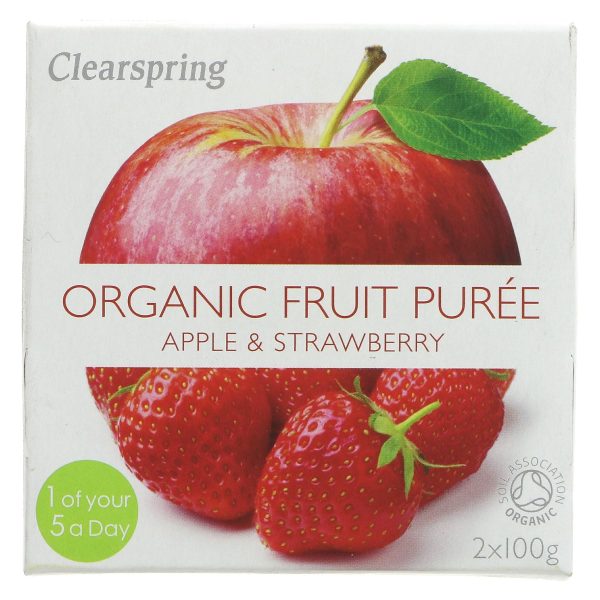 Clearspring | Apple & Strawberry Puree - Og | 2X100G Cheap