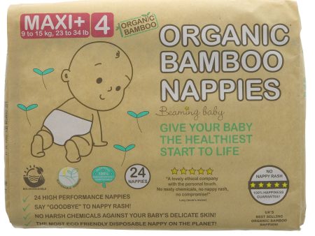 Beaming Baby | Organic Bamboo Nappies Size 4 - 9-15kg, 24 pcs bag | 24 Online now