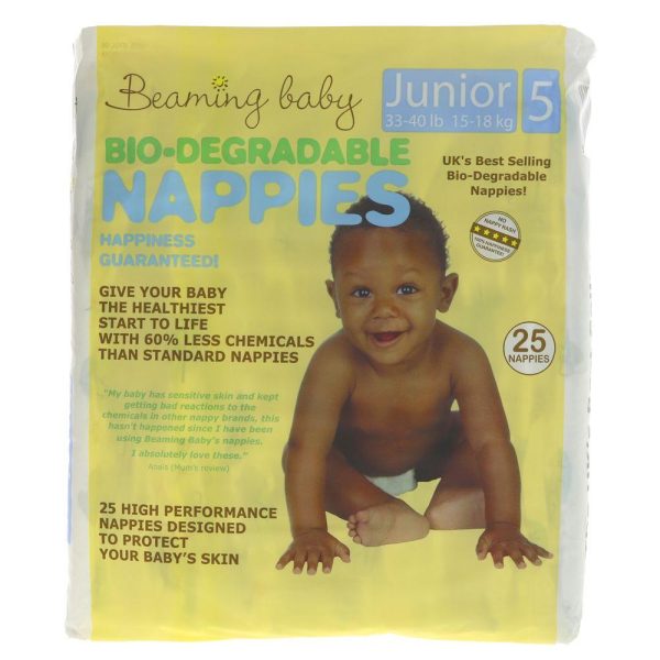 Beaming Baby | Bio Degradable Nappy - Junior - 15+ kg   Size 5 | 25 Online