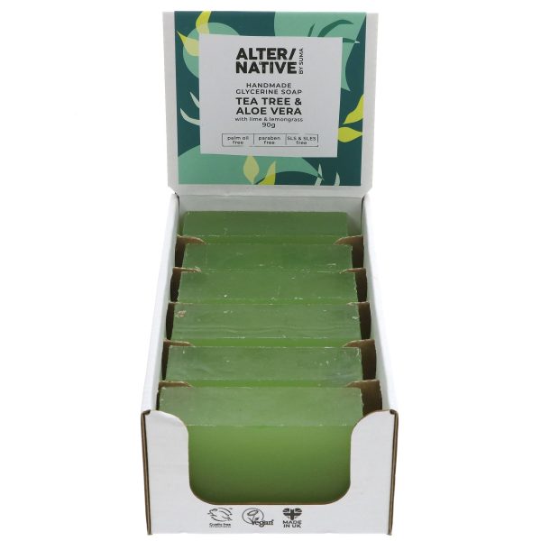 Alter Native | Glycerine Soap - Tea Tree & Aloe - Refreshing - with lemongrass | 90g Online now