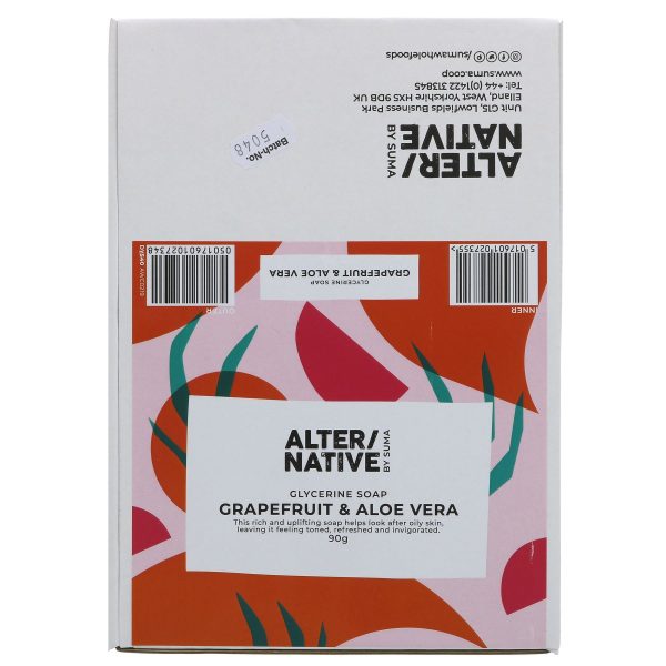 Alter Native | Glycerine Soap - Grapefruit & Aloe - Round soap bar | 90g For Cheap