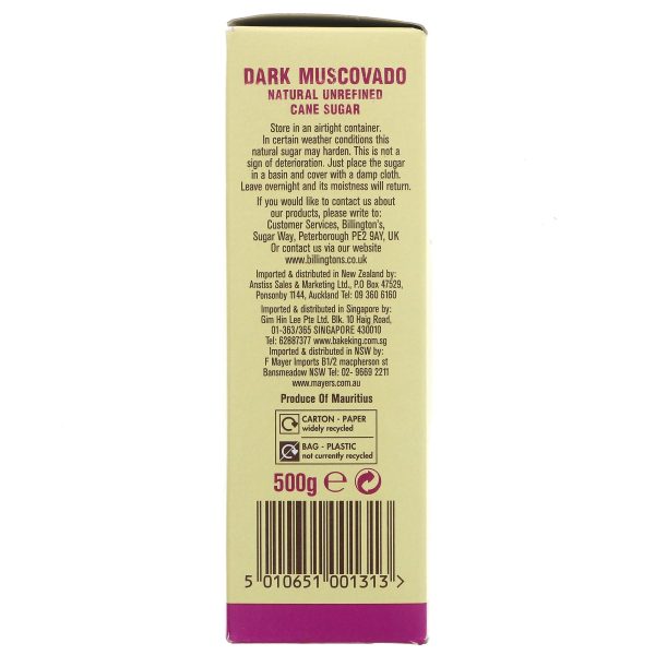 Billingtons | Sugar - Dark Muscovado | 500g Online now