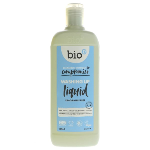 Bio D | Washing Up Liquid Fragrance Free | 750ML on Sale