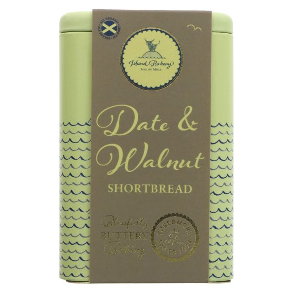 Island Bakery | Date & Walnut Shortbread Tin - Organic | 215g For Discount