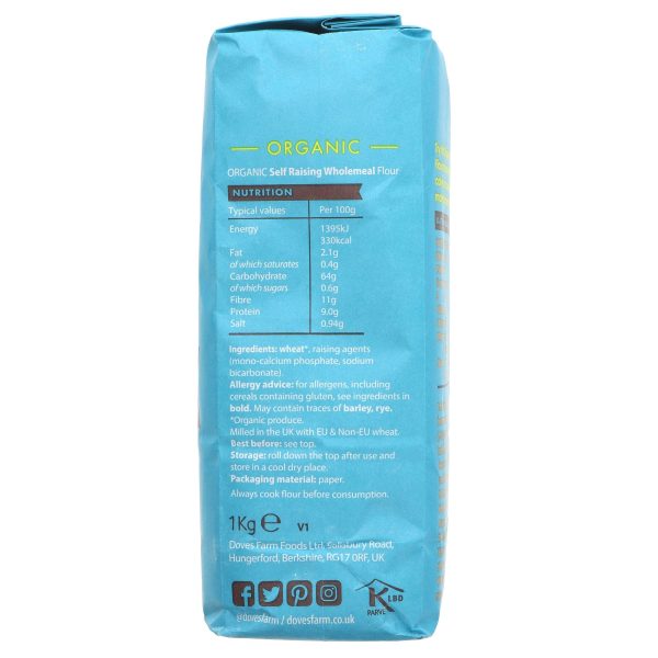 Doves Farm | Self Raising Wholemeal Flour - Blue Bag Blue Logo | 1kg For Cheap