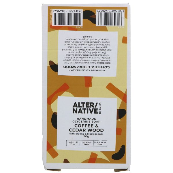 Alter Native | Glycerine Soap - Coffee & Cedar - Invigorating-with black pepper | 90g For Discount