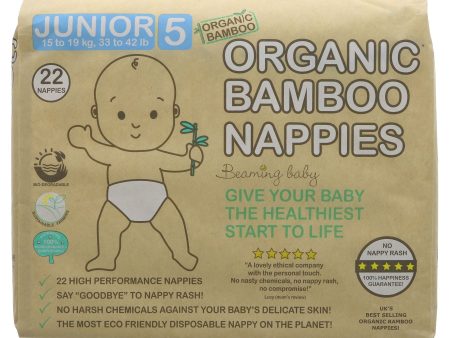 Beaming Baby | Organic Bamboo Nappies Size 5 - 15-19kg, 22 pcs bag | 22 Online now