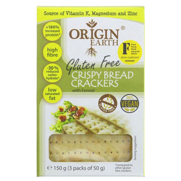 Origin Earth | Gluten Free Crackers Fennel | 150g Discount