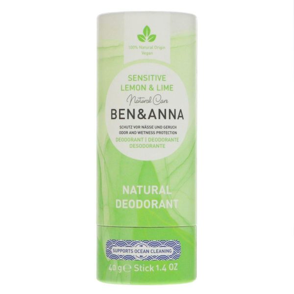 Ben & Anna | Natural Deodorant - Sensitive Lemon & Lime | 40g Sale