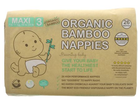 Beaming Baby | Organic Bamboo Nappies Size 3 - 7-11kg, 26 pcs bag | 26 For Discount