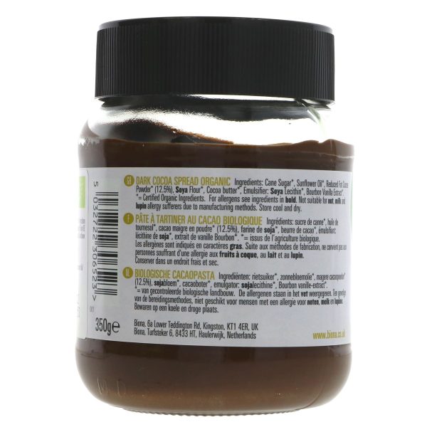 Biona | Dark Chocolate Spread - org - Dairy Free | 350g Supply