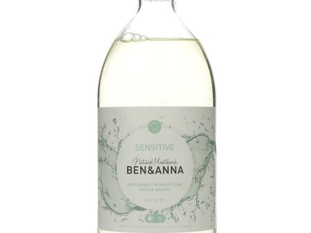 Ben & Anna | Mouthwash - Sensitive - Palm oil free In a glass btl | 500ml For Sale