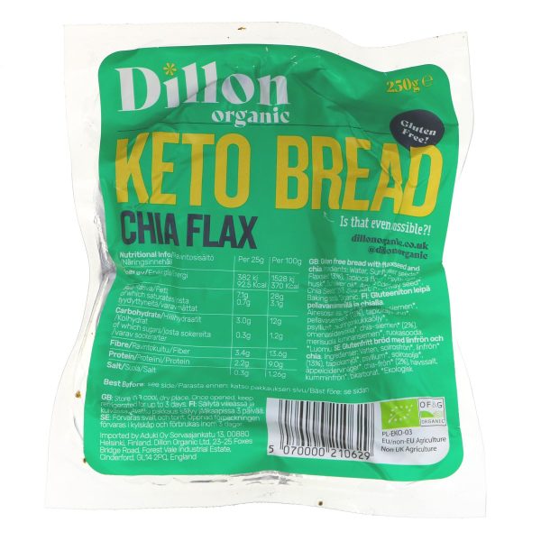 Dillon Organic | Chia Flax Keto Bread | 250g Discount