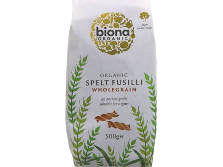 Biona | Wholewheat Spelt Fusilli Org - Traditionally Rolled | 500g Supply