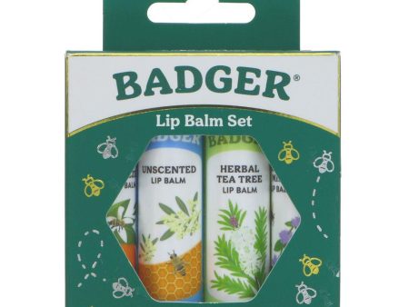 Badger Balm | Lip Balm Sticks - Green Pack - Ginger,unscent,tangerine,mint | sticks Online