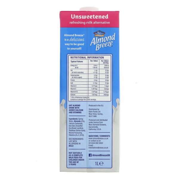 Blue Diamond | Almond Breeze - Unsweetened | 1l For Sale