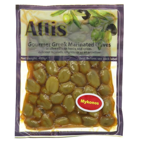 Attis Gourmet | Mykonos - Pitted Green Olives | 400G Sale