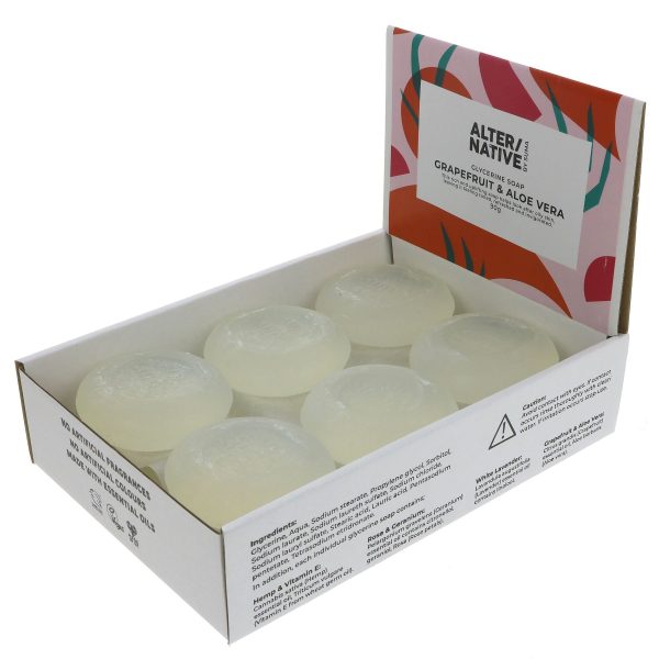 Alter Native | Glycerine Soap - Grapefruit & Aloe - Round soap bar | 90g For Cheap