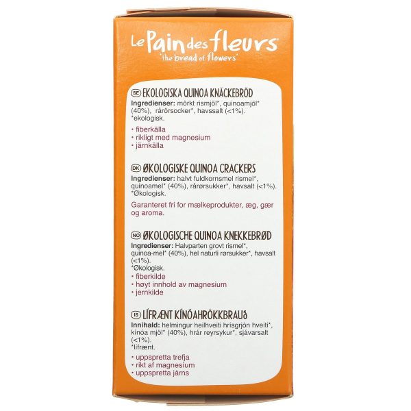 Le Pain Des Fleurs | Quinoa Crispbread | 150g For Sale