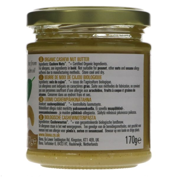 Biona | Cashew Nut Butter - Og | 170G on Sale