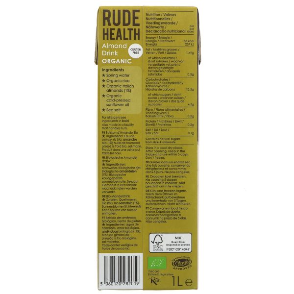 Rude Health | Almond Drink - Organic | 1l For Discount