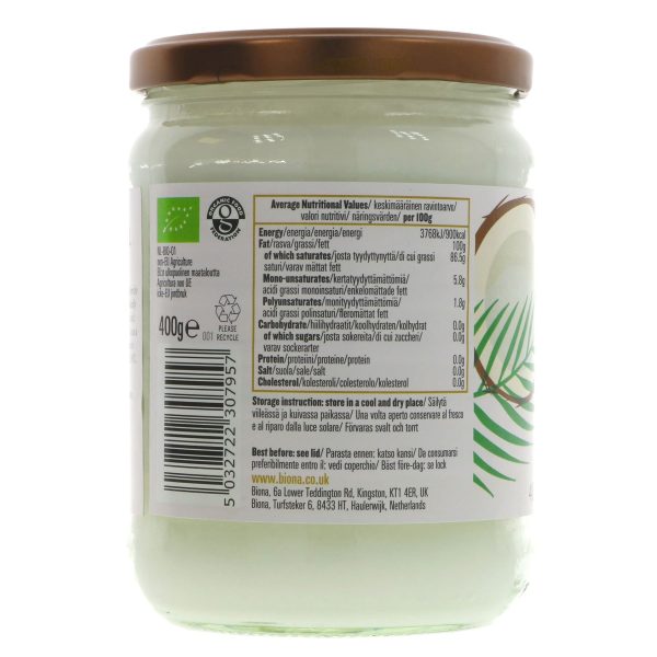 Biona | Virgin Coconut Oil | 400g Fashion