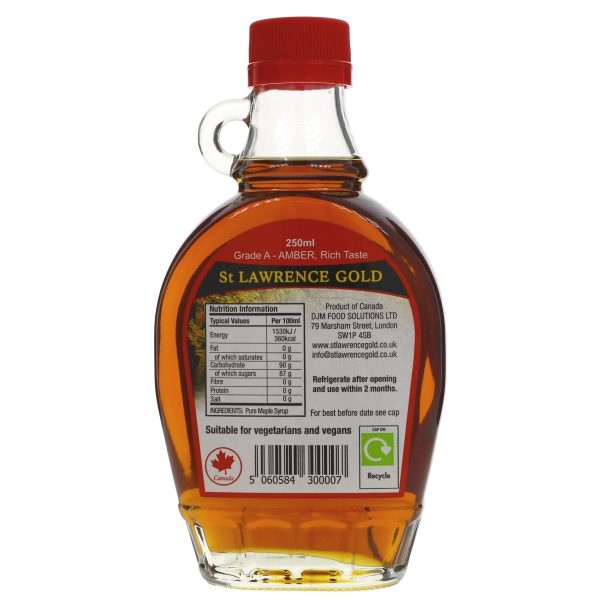 St Lawrence Gold | Maple Syrup Grade A Amber | 250 ML Discount