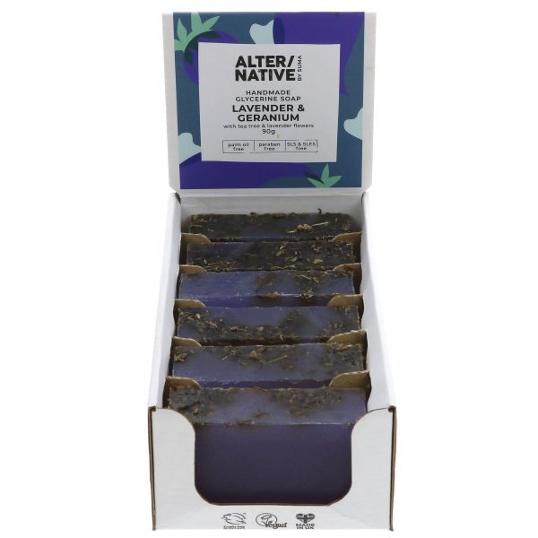 Alter Native | Glycerine Soap - Lavender & Geranium - Relaxing-with lavender flowers | 90g Online Sale