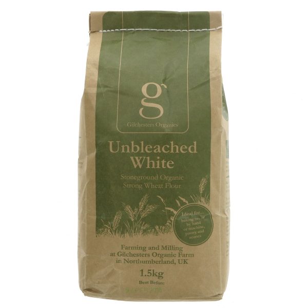 Gilchesters Organics | Strong White Wheat Flour - unbleached stoneground organic | 1.5kg Online Sale